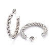 Tarnish Resistant 201 Stainless Steel Half Hoop Earrings EJEW-F257-06P-2