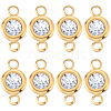 20Pcs 304 Stainless Steel Crystal Rhinestone Links Connectors STAS-BBC0009-19G-7