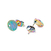 Ion Plating(IP) 304 Stainless Steel Stud Earring Findings LS-STAS-O119-18C-M-4