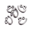 Gunmetal Plated Alloy Letter Pendants LS-PALLOY-J718-01B-U-2