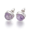 Natural Amethyst Stud Earrings EJEW-F162-H07-2