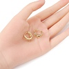 Brass Micro Pave Clear Cubic Zirconia Hoop Earring Findings ZIRC-YW0001-10G-4