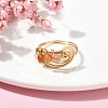 Natural Carnelian Round Beaded Finger Ring RJEW-TA00103-01-2