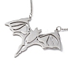 Non-Tarnish 2Pcs 2 Style 304 Stainless Steel Bat Pendant Necklaces Set NJEW-E092-01P-5