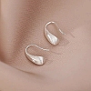 999 Sterling Silver Teardeop Dangle Earrings EJEW-P296-29S-4