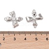 Brass Pave Clear Glass Connector Charms KK-N254-58P-3