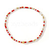 Christmas Theme Glass Seed Beads Stretch Bracelets for Women Men QL3025-1-2