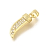 Rack Plating Brass Micro Pave Cubic Zirconia Pendants KK-Z086-64G-02-2