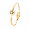 Crystal Rhinestone Flat Round with Roman Numeral Bangle BJEW-N017-011LG-3