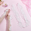 Flower Pattern Polyester Lace Cuff Mesh Long Fingerless Gloves AJEW-WH0455-019-3