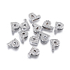 Alloy Initial Slide Charms with Grade A Rhinestones ALRI-R032-P-FF-1