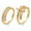 Adjustable Brass Micro Pave Cubic Zirconia Rings Set RJEW-M021-01G-3