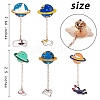 5Pcs 5 Style Planet with Animal Alloy Enamel Brooches JEWB-SZ0001-23-2