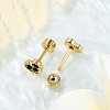 Heart Rhinestone Ear Fake Plugs EJEW-H105-26G-3