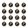 Golden Plated Alloy Charms LS-ENAM-S118-02P-2