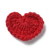 Heart Handmade Crochet Cotton Ornament Accessories AJEW-WH0326-52E-1