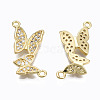 Brass Micro Pave Cubic Zirconia Links Connectors ZIRC-N039-121A-NF-2