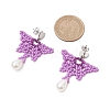 Glass Seed Beads Butterfly Stud Earrings EJEW-MZ00351-02-3