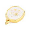 Real 18K Gold Plated Rack Plating Brass Enamel Pendants KK-M293-29G-01-2