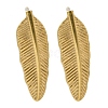 Ion Plating(IP) 304 Stainless Steel Feather Stud Earrings EJEW-C099-11G-2