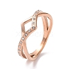 Crystal Rhinestone Wave Finger Ring RJEW-D120-15B-RG-1