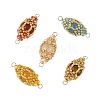 Natural Gemstone & Glass Seed Beads Connector Charms PALLOY-MZ01403-1