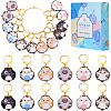 SUNNYCLUE 1 Set Cat Shape Alloy Enamel Pendant Stitch Markers HJEW-SC0001-61-1