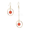Natural Gemstone Round Beads Dangle Earrings EJEW-JE05141-4