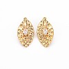 Brass Micro Pave Clear Cubic Zirconia Pendants KK-S356-747-1