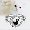 Cat Shape & Moon Alloy Finger Rings FS-WG27026-03-2