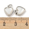 Natural Shell & Brass Heart Charms with Jump Rings KK-P275-09P-3