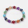 Natural & Synthetic Gemstone Beaded Stretch Bracelets BJEW-P065-02-1