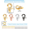   8Pcs 4 Colors Alloy Crystal Glass Rhinestone Lobster Claw Clasps with 40Pcs 4 Colors Iron Open Jump Rings ALRI-PH0001-25-4