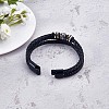 Word Love You Forever Braided Leather Triple Layer Multi-strand Bracelet JB750A-4