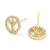 Brass Micro Pave Clear Cubic Zirconia Studs Earring EJEW-S217-G20-2