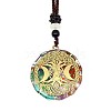 Orgonite Chakra Natural & Synthetic Mixed Stone Pendant Necklaces PZ4674-21-1