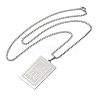 304 Stainless Steel Box Chain Rectangle with Muslim Islam Allah Pendant Necklaces NJEW-M008-04P-2