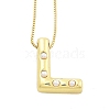 Brass & Plastic Pearl Letter Pendant Box Chain Necklaces for Women NJEW-U017-01G-12-1