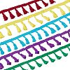 CHGCRAFT 5 Rolls 5 Colors Cotton Tassel Ribbons OCOR-CA0001-13-1