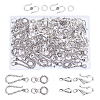 60 Sets 3 Style Tibetan Style Alloy Hook and Eye Clasps PALLOY-AR0001-21-1