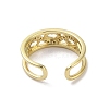 Brass Pave Cubic Zirconia Open Cuff Rings RJEW-M170-03G-3