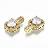 Brass Micro Pave Clear Cubic Zirconia Pendants KK-S310-42-3