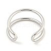 Non-Tarnish 304 Stainless Steel Hollow Open Cuff Ring for Women RJEW-A043-12P-3