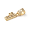 Brass Clear Cubic Zirconia European Dangle Charms LS-KK-R003-01G-01-3