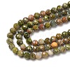 Natural Unakite Beads Strands G-G189-D14-03-4