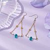 Iron with Glass Studs Dangle Earrings EJEW-JE05963-02-2