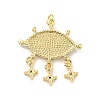 Rack Plating Brass Micro Pave Colorful Cubic Zirconia Pendants KK-G394-05G-3