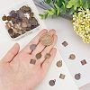 SUPERFINDINGS 96Pcs 4 Style Brass Blank Tag Slice Charms Pendants KK-FH0002-58-3