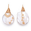 Natural Baroque Pearl Keshi Pearl Pendants PEAR-N020-L38-3