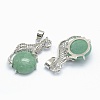 Natural Green Aventurine Pendants KK-E757-C-03P-2